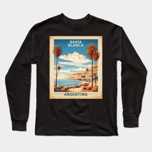 Bahia Blanca Argentina Vintage Tourism Poster Long Sleeve T-Shirt